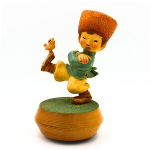 Vintage ANRI Russian Cossack Boy Music Box Artist Juan Ferrandiz Hand-Carved